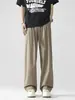 Pantalones Casuales de Secado Rápido Retro para Hombre Verano Sueltos con Caída Pantalones de Seda de Hielo Combinan con Todo Rectos Elásticos Pantalones Deportivos