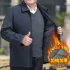 Jaqueta de Pai para Primavera e Outono, Jaqueta Masculina para Meia-Idade e Idosos, Casaco de Algodão Grosso Masculino com Botões, Blusa de Vovô