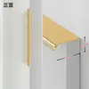Puxador invisível sem perfuração para armário moderno muito simples porta de guarda-roupa gaveta fita de borda puxador preto dourado atacado