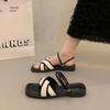 Sandalias Planas Estilo Hada Francesa para Verano de Mujer con Faldas 2025 Nuevas Versátiles Sandalias Romanas de Doble Uso