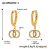 Mili Xiaoxiangfeng 5A Circonita Doble Anillo Colgante Completamente Incrustado de Diamantes Pendientes Moda Lujo Accesible Pendientes de Acero de Titanio Ecológicos Venta Caliente Transfronteriza