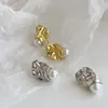 Brincos de Prata Irregulares Minimalistas Únicos e Sofisticados para Mulheres, Brincos de Pérola Simples e Versáteis para Outono e Inverno