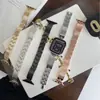 Pulseira de Metal Listrada Curva com Contas Redondas Adequada para Apple Watch iWatch 12ª Geração 11/10