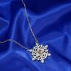 Amazon Europeu e Americano Elegante Colar de Gemas Zircon Natal Colar de Flocos de Neve Moda Presente de Férias Conjunto de Três Peças