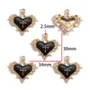 DIY Aleación de Goteo de Aceite Estilo Gótico Retro Colgante de Corazón con Alas Cruz Colgante para Pulsera Llavero W644