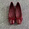 Zapatos Planos para Mujer con Lazo Suave de Cuero, Tacón Bajo, Estilo Nuevo Otoño 2026, Talla Pequeña, Punta Cuadrada, Planos, para la Noche, Zapatos de Abuela