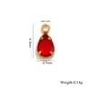Colgante de gota de agua de acero inoxidable con diamantes, chapado en oro de 18 quilates con piedra de cristal de color en forma de corazón, colgante accesorio para joyería DIY