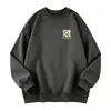 Moletom casual masculino de outono, versátil, moderno, para atividades ao ar livre, com forro de fleece, peso pesado, gola redonda