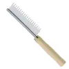 Pente para Pet com Cabo de Madeira para Pelos Longos, Desembaraçar, Remover Pelos Soltos e Pulgas, Pente de Dentes Finos para Gatos e Cachorros, Pente para Gatos