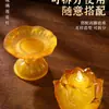 Lámpara de Loto, Lámpara Siempre Encendida, Vela Digital para el Hogar, Lámpara de Ofrenda para Bodhisattva, Lámpara de Buda, Lámpara de Altar de Cristal para Buda, Recargable