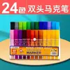 Kit de Marcadores à Base de Óleo Snier Colorido 40 Cores Cores Clássicas 12 Cores Marcadores de Ponta Dupla para Desenho Infantil e Estudantil