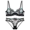 Lingerie sexy de renda para o verão, sutiã de renda bordado com cerejas ultraleve estilo francês, conjunto de lingerie plus size para busto menor