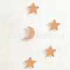 Ganchos de Madera Maciza con Forma de Estrella, Lindos Ganchos Decorativos de Luna Adhesivos, Ganchos de Madera Simples para Pared sin Taladro, Flor Nube
