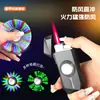 HQ-1759 Giroscopio Descompresor para Punta de Dedo Encendedor Moda Douyin Luces Geniales Llama Roja A prueba de Viento Giratorio Venta al por Mayor de Fábrica