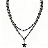 Colar de Clavícula Cruz Personalizada Simples e Transfronteiriça Europeia e Americana Colar Empilhado Estrela da Lua Escura Estilo Doce e Cool