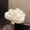 Pantuflas Peludas para Mujer, Para Usar al Aire Libre, Nuevo Estilo Otoño e Invierno 2026, Zapatos de Felpa de Moda, Zapatos de Algodón de Suela Gruesa, Zapatos para el Hogar