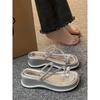 Zapatillas Pequeñas sin Cordones para Mujer Nueva Colección Primavera y Verano 2025 Sandalias de Cuña Exteriores Resistentes al Desgaste con Plataforma y Suela Gruesa