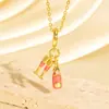Colar Cruzado Novo Estilo Luxo Leve Esmalte Gota Diamante Cravejado Coração Futebol Flor Nicho Alto Padrão Versátil Corrente para Suéter DIY