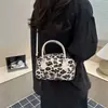 2026 Estampa de Leopardo Elegante Nova Tendência Moda Americana Comutador Transversal Ombro Bolsa de Mão Pequena Quadrada Feminina