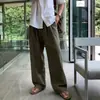 Pantalones Casuales Ligeros de Lino Color Caqui para Hombre, Salida de Verano Algodón-Lino Estilo Old Money Pierna Recta Transpirables Largos