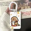 Capa de cartão de cachorro microfone criativo cartão de refeição de estudante campus crachá de controle de acesso de ônibus certificado corda de mola concha protetora cordão