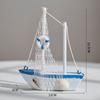 Estilo Mediterráneo 14cm modelo de barco velero hecho a mano adornos creativos para decoración del hogar