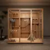 Villa de vidro panorâmica para gatos, quarto de gato, casa de gato, gaiola grande de luxo para gatos, armário de gato para pet shop
