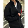 Nuevo cárdigan de punto estilo coreano para otoño e invierno con cuello alto y diseño de cremallera, estilo casual de alta gama, tela engrosada, cárdigan unisex