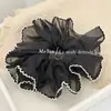 Estilo Coreano Borda Crochê de Cor Contrastante Borda Travada Scrunchie Leve e Fofo Prendedor de Rabo de Cavalo Doce Temperamento Prendedor de Cabelo Flor de Cabeça