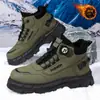 Botas Martin de Cano Alto com Forro de Lã para o Inverno Masculino, Sapatos de Trabalho Retrô Britânicos, Sapatos Quentes de Algodão com Solado Grosso Espessado, Botas Curtas, Sapatos da Moda