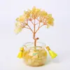 Árvore da Fortuna de Cristal Amarelo Natural com Base de Vidro, Árvore da Fortuna, Pequeno Aquário, Árvore de Cristal, Decoração de Mesa para Casa para Atrair Riqueza