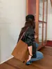 Bolsa Saco de Couro Macio Estampa de Leopardo Retro Grande Capacidade Bolsa Mãe e Filho Aveludada Bolsa Estampa Animal Patchwork Ombro Transversal Bolsa Grande
