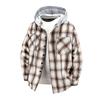 Comercio Exterior 2025 Primavera y Otoño Nuevas Camisas de Manga Larga para Hombres y Mujeres Camisas Casuales a Cuadros con Capucha Estilo Japonés Chaquetas Camisa de Talla Grande