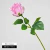 Flor de rosa artificial, tallo único, tallo corto, goma suave, ramo de mano, decoración de boda, pared de flores, accesorio de fotografía, material de flor artificial al por mayor