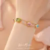 Pulsera Ovalada de Zirconia Chapada en Oro Real de 18 Quilates, Pulsera de Lujo Ligero de Nicho, Joyería de Mano Personalizada Exquisita Estilo Palacio al por Mayor