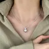 Collar de Corazón Versátil Dulce y de Moda para Uso Diario Cadena para Clavícula de Personalidad de Lujo Ligero de Nicho para Viajes