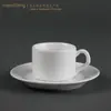 Venda Direta de Fábrica Conjunto de Xícara e Pires para Café Estilo Europeu Xícara de Cappuccino Xícara e Pires para Chá Preto Branco Puro Lote Misto Cerâmica Preço de Atacado