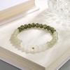 Pulseira de contas de jade Hetian retrô feminina requintada luxo leve estilo nacional pulseira de contas de ouro jade pulseira suave para todas as ocasiões