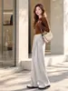 Promoção Meilade Estilo Outono/Inverno Calças de Pernas Largas Novas Femininas Cintura Alta Emagrecedoras Estilo Preguiçoso Engrossadas Retas Casuais