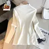 Nuevo suéter de otoño e invierno, camisa base de cuello alto para mujer, top pullover cálido y elegante con mangas largas, capa interior de punto