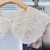 Camisa de mujer coreana con cuello falso bordado de organza, combinable con todo, cuello decorativo, falda a juego, chal pequeño, cuello exterior apilado.