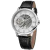 Reloj Mecánico Automático Forsining para Hombre, Moda Retro, Esqueleto Transparente, Acero, Dropshipping