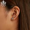 Efule Pendientes de Moda Europeos y Americanos Más Vendidos de Plata de Ley s925 Forma de Corazón Simple Forma de Corazón Circona Forma de Gota de Aceite Pendientes Pendientes