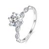 Anillo de Diamante Mosan de 1 ct Seis Garras para Mujer Plata S925 Premium Oliva Caperucita Roja Mismo Anillo de Zirconia Mayoreo