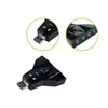 Venta al por mayor de fábrica tarjeta de sonido USB nave espacial avión mini tarjeta de sonido 3D 7.1 chip independiente doble auricular mezcla en stock