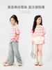 Camiseta de Manga Corta Zuoxi para Niñas Ropa de Verano para Niños Nuevo Estilo 2026 Top Rayado de Algodón Puro para Niños de Talla Mediana y Grande Manga Media de Verano
