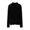 Suéter de Cachemir Puro de Moda para Mujer, Jersey Sencillo de Cachemir Cálido Tejido de Media Cuello Alto Suéter Base Nuevo Morado