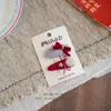 Grampo de Cabelo Vermelho com Atmosfera de Ano Novo 2026, Grampo Requintado para Franja Lateral, Elegante Grampo Bico de Pato Pequeno Estilo Chanel, Acessório de Cabelo Grampo Bb