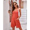 Mono corto de punto con tirantes y bolsillo para mujer, estilo casual, Amazon, verano 2023, estilo europeo y americano