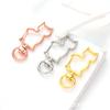 Shenzhen suministra accesorios gancho de metal con forma DIY hebilla de gato perro llavero de gato en stock